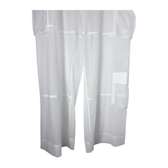 ALO Yoga Womens White Sheer Effusion Cargo Wide Leg Trouser - Picture 10 of 14
